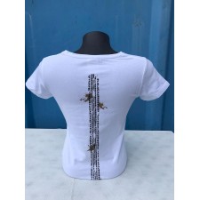 TRIČKO BÍLÉ S MOTOCYKLEM - CUSTOM